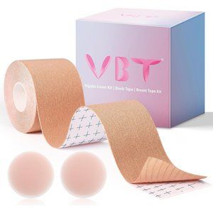 2 Pcs Women Silicone Breast Reusable Adhesive Body Tape
